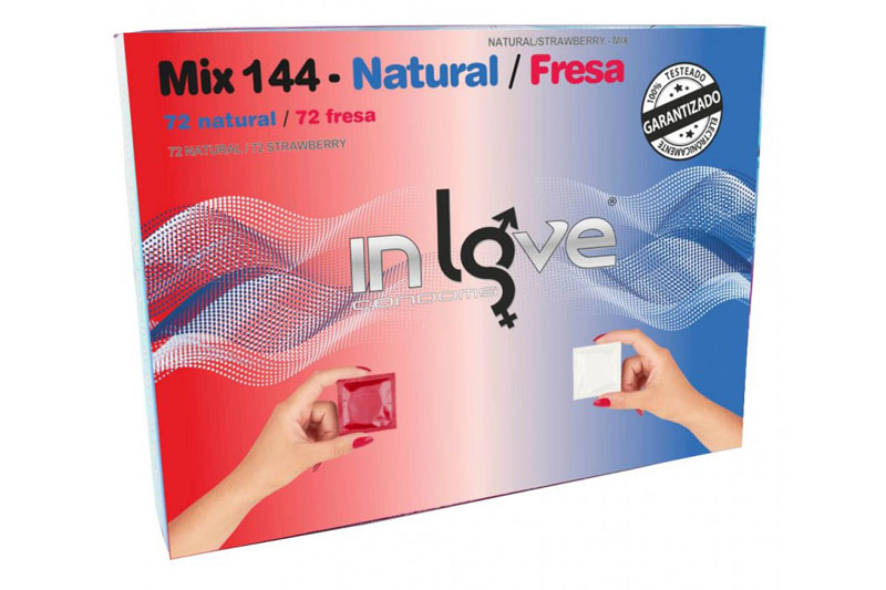 PRESERVATIVOS IN LOVE MIX 144 - NATURAL/FRESA